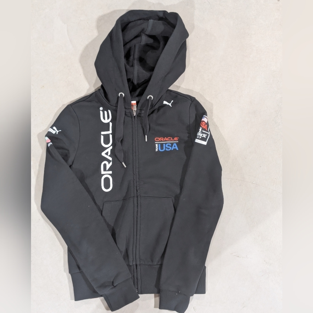 PUMA Oracle Team USA Sailing Zip Up Hoodie Jacket Women's Size XS NWOT Black